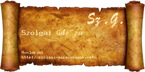 Szolgai Géza névjegykártya