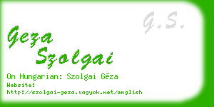 geza szolgai business card